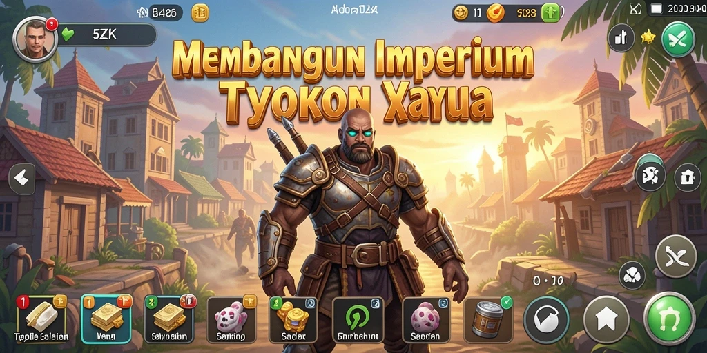 Tampilan gameplay 5ZK dengan berbagai bisnis yang dikelola dan investasi strategis.