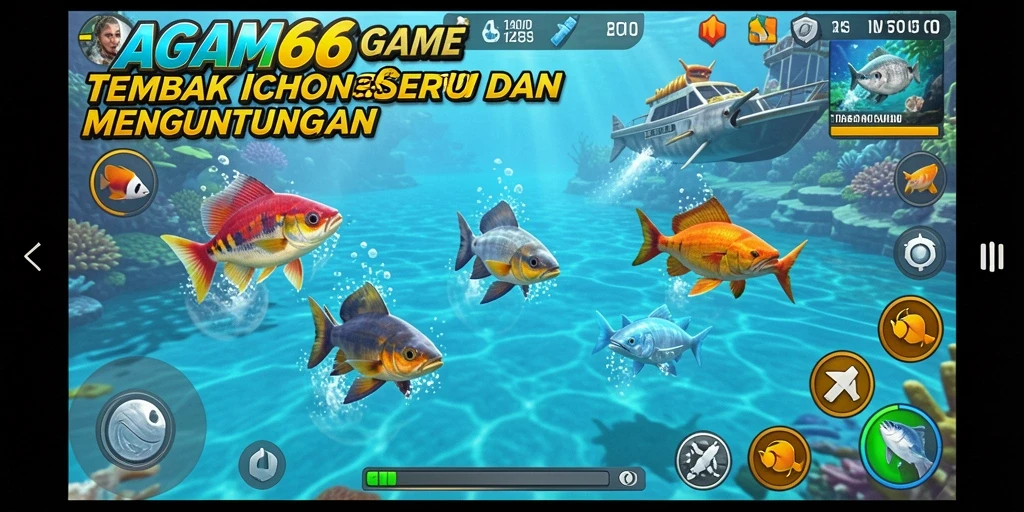 Screenshot AGAM66 yang menampilkan intensnya gameplay tembak ikan.