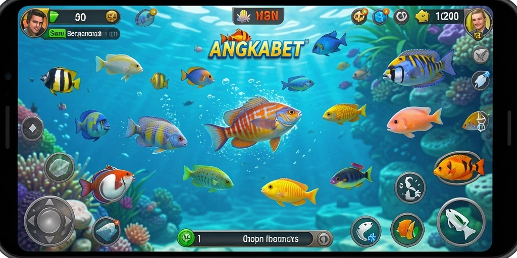 Screenshot gameplay ANGKABET menampilkan serunya menembak ikan.