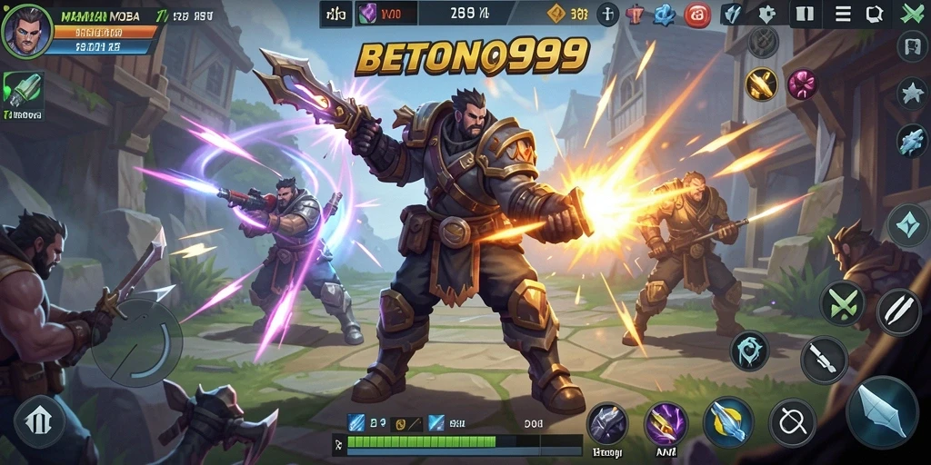 Tampilan utama gameplay BETON999 yang menampilkan pertempuran seru.