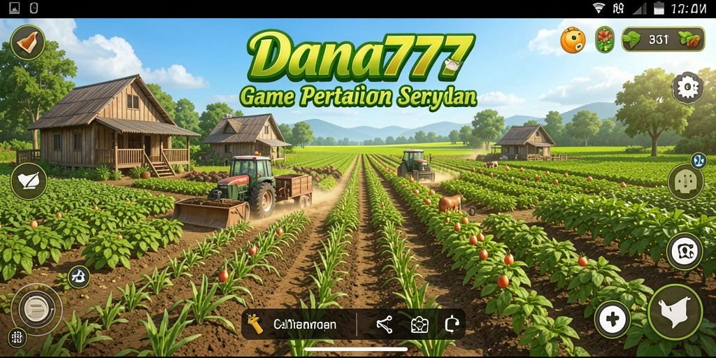 Screenshot gameplay DANA777 menunjukkan petani sedang merawat tanaman.