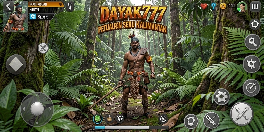 Tampilan gameplay DAYAK777 yang penuh dengan petualangan seru.