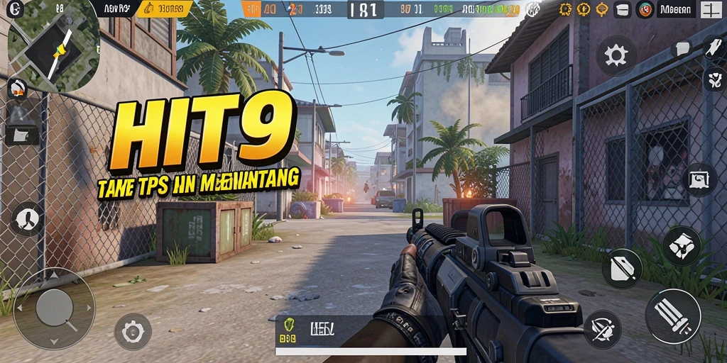 Screenshot menunjukkan aksi pertempuran seru di HIT9 dengan grafis yang menakjubkan.