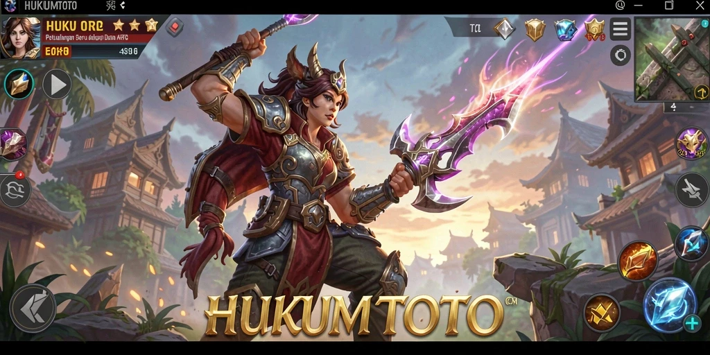 Screenshot gameplay HUKUMTOTO menampilkan aksi seru di dunia fantasi.