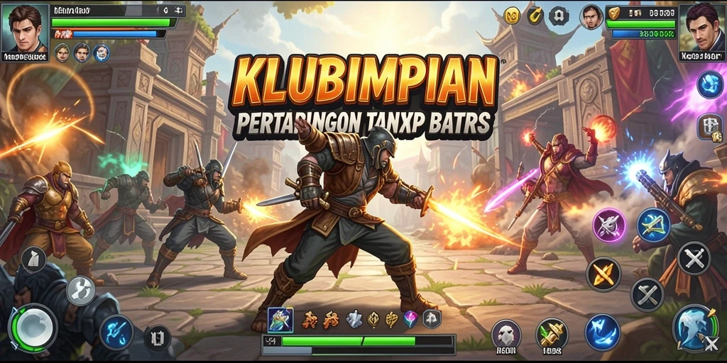 Tampilan gameplay KLUBIMPIAN yang penuh aksi dan pertarungan mendebarkan.