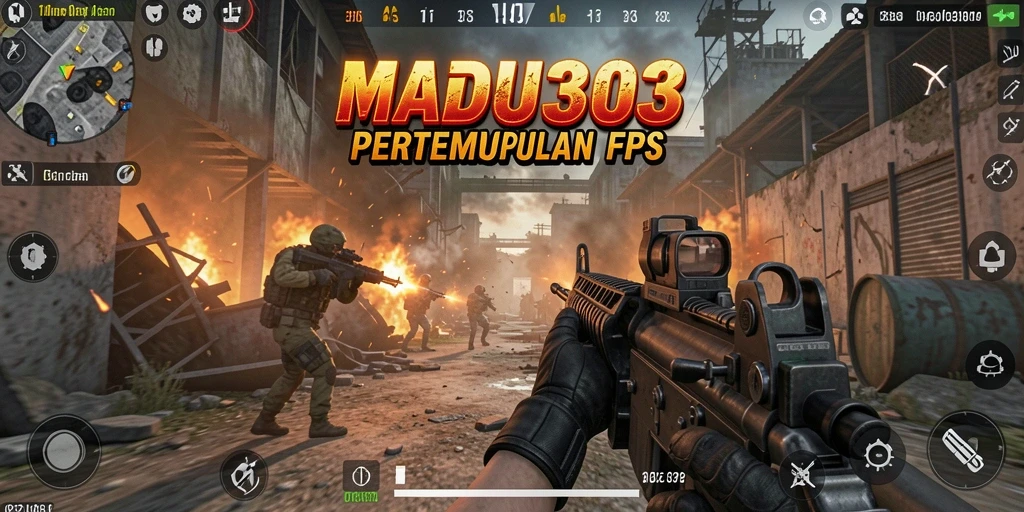 Tampilan intens dari gameplay MADU303 dengan pertempuran memukau.