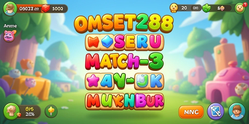 Tampilan menarik gameplay seru dalam OMSET288 Match-3.