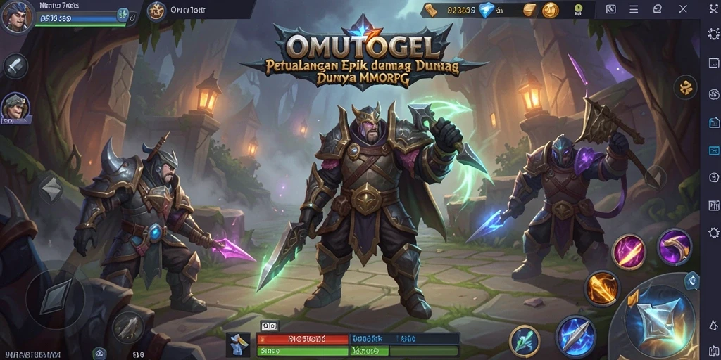 Screenshot gameplay OMUTOGEL menunjukkan pertarungan yang penuh aksi dalam dunia MMORPG.
