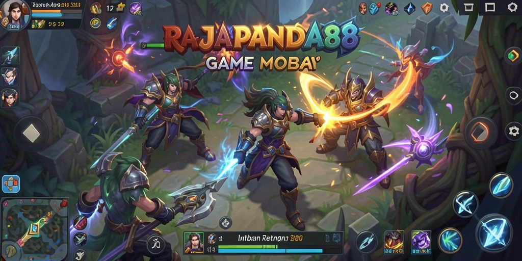 Tampilan layar permainan MOBA RAJAPANDA88 yang menarik.