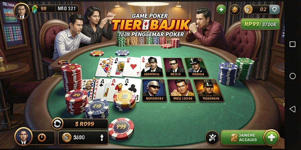 Gameplay seru dalam RP99 dengan suasana poker yang mendebarkan.