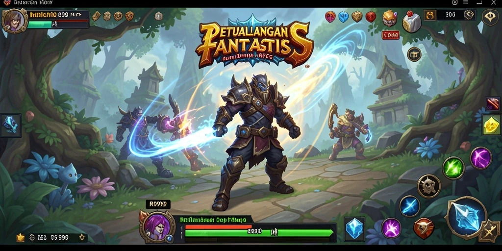 Screenshot utama menampilkan aksi seru dalam gameplay ARPG RR999.