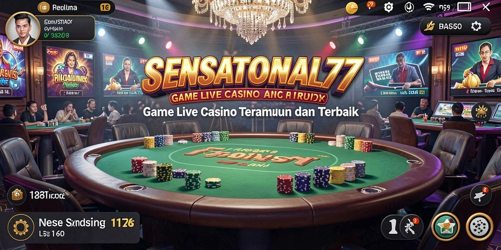 Tampilan gameplay Live Casino yang mendebarkan di SENSATIONAL77.