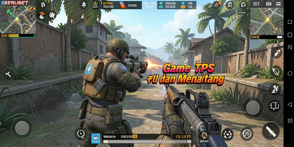 Tangkapan layar menunjukkan aksi mendebarkan dalam game TPS SERUBET.