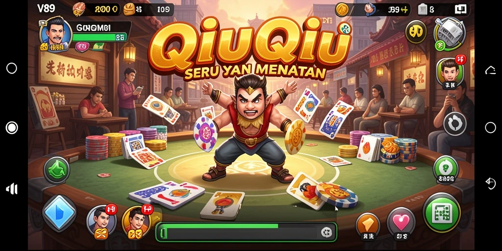 Screenshot gameplay seru V89 yang menunjukkan aksi QiuQiu.