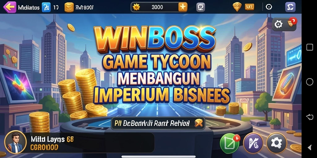Screenshot gameplay WINBOSS yang menunjukkan berbagai opsi bisnis.